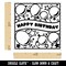 Happy Birthday Cute Balloons and Stars Self-Inking Rubber Stamp Ink Stamper